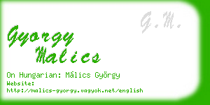 gyorgy malics business card
