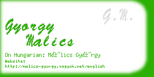 gyorgy malics business card